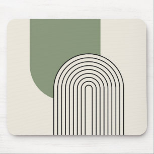 Tapis De Souris Art de ligne du milieu du siècle avec arche verte