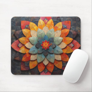 Tapis De Souris Art de mandala fleur texturée