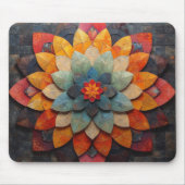 Tapis De Souris Art de mandala fleur texturée (Devant)