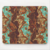 Tapis De Souris Art de marbre géode vert turquoise sarcelle marron (Devant)