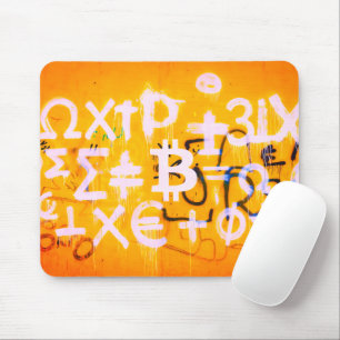 Tapis De Souris Art de rue Bitcoin (Peinture orange n° 5)