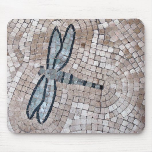 Tapis De Souris art de tuile de mosaïque d'une libellule (Devant)