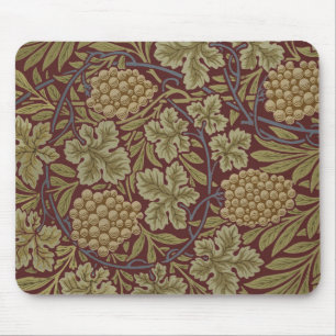 Tapis De Souris Art de vigne rouge vert William Morris