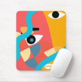 Tapis De Souris Art de visage abstrait et vif (Avec souris)