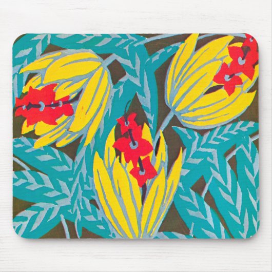 Tapis De Souris Art déco floral Mousepad #2 (Devant)