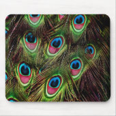 Tapis De Souris art déco vert turquoise turquoise plumes paon (Devant)