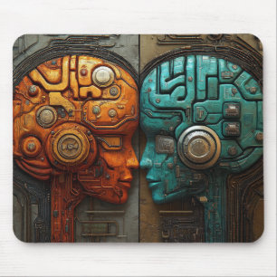 Tapis De Souris Art d'intelligence artificielle cyberpunk futurist