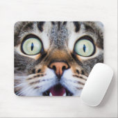 Tapis De Souris Art du chat | Surprised Kitty | Funny Kitten Mouse (Avec souris)