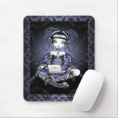 Tapis De Souris Art féerique Mousepad de dessus bleu mignon de (Avec souris)