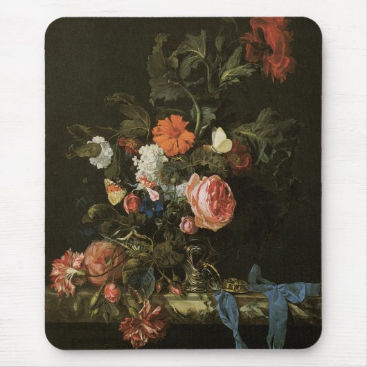Tapis De Souris Art Floral avec Rose (Devant)