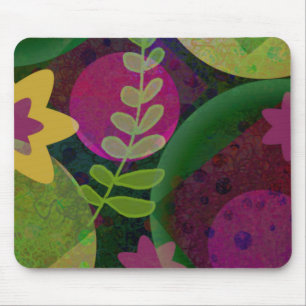 Tapis De Souris Art floral botanique abstrait moderne coloré