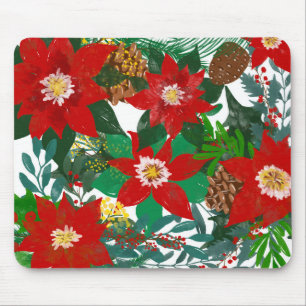 Tapis De Souris Art floral de Noël