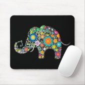 Tapis De Souris Art floral éléphant (Avec souris)