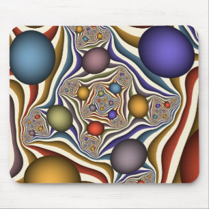 Tapis De Souris Art fractal abstrait moderne et coloré qui s'envol