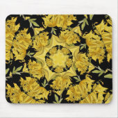 Tapis De Souris Art fractal azaléen jaune et noir (Devant)