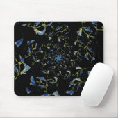 Tapis De Souris Art fractal bleu et noir Sage (Avec souris)