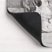 Tapis De Souris Art graphique de crâne : Conception d'encre minima (Coin)