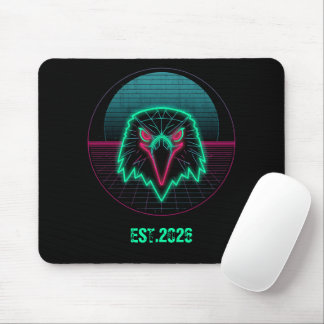 Tapis De Souris Art graphique néon animal géométrique rétro cyberp