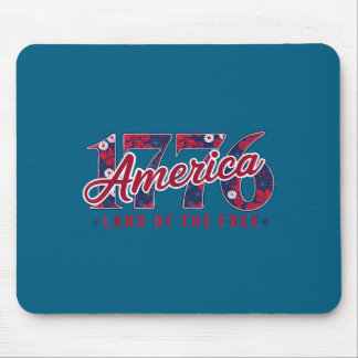Tapis De Souris Art graphique patriotique floral américain 1776