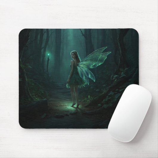 Tapis De Souris Art Imaginaire Fée Forêt Enchantée (Avec souris)