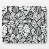 Tapis De Souris Art Motif noir et blanc Abstrait (Devant)