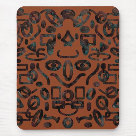 Tapis De Souris Art Motif tribal autochtone Happy Face Scratchboar (Devant)