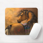 Tapis De Souris Art Mousepad d'or de Kiowa (Avec souris)