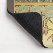 Tapis De Souris Art nouveau alphonse mucha fuschia tournesol flore (Coin)