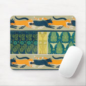 Tapis De Souris Art Nouveau Cats and Flowers (Avec souris)