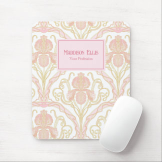 Tapis De Souris Art Nouveau Féminin Fleur Rose Entreprise