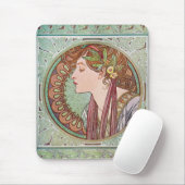 Tapis De Souris Art Nouveau Mousepad de laurier d'Alphonse Mucha (Avec souris)