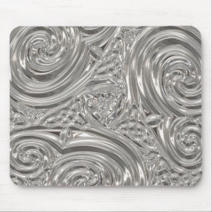 Tapis De Souris Art nouveau victorien élégant en argent