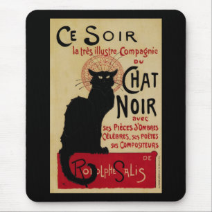 Tapis De Souris Art Nouveau vintage, Ce Soir Conversation Noir Cha