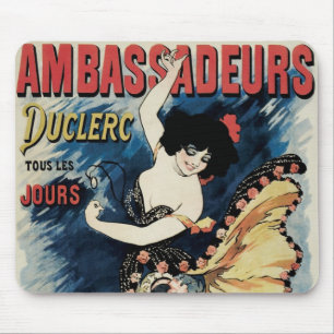 Tapis De Souris Art Nouveau vintage, danseuse de flamenco espagnol