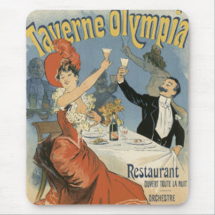 Tapis De Souris Art Nouveau vintage, Taverne Olympia Restaurant