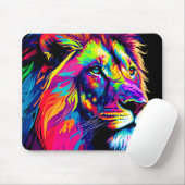Tapis De Souris Art numérique Abstrait 3d Portrait de Lion (Avec souris)
