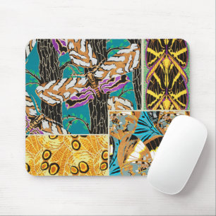 Tapis De Souris Art papillon sarcelle et violet maximaliste vibran