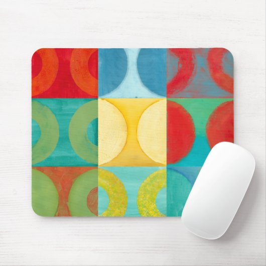 Tapis De Souris Art Pop brillant avec cercles et Carré (Avec souris)