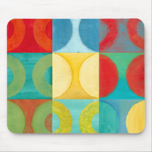 Tapis De Souris Art Pop brillant avec cercles et Carré