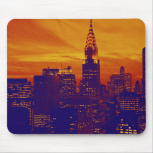 Tapis De Souris Art pop orange bleu New York City