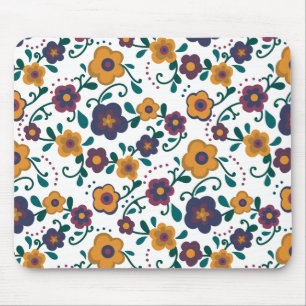Tapis De Souris Art populaire des années 70 Ditzy Retro Daisy dans