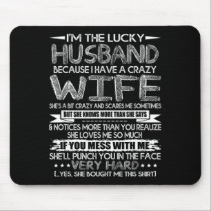 Tapis De Souris Art pour homme, j'ai de la chance, mari fou
