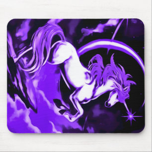 Tapis De Souris Art pourpre d'aerographe de licorne