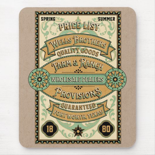 Tapis De Souris Art rétro graphique unique Style Ferme (Devant)