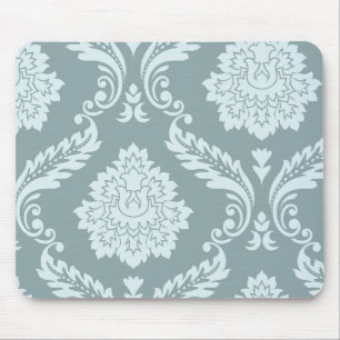Tapis De Souris Art Rococo Damassé I Bleu Canard + Turquoise
