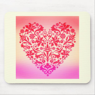 Tapis De Souris Art romantique au coeur rouge