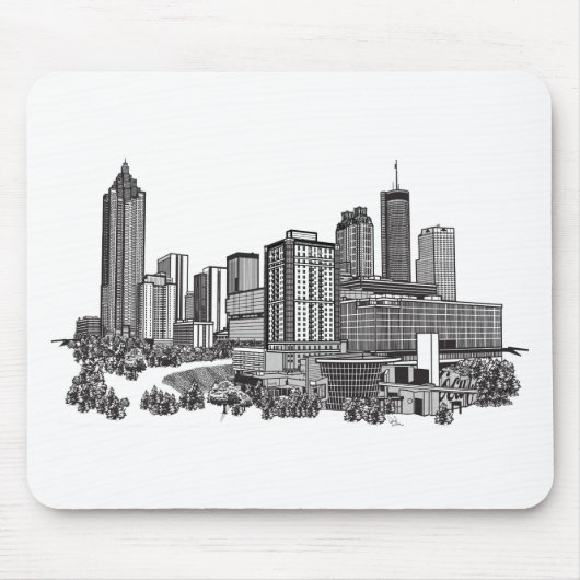 Tapis De Souris Art Skyline Atlanta Georgia (Devant)