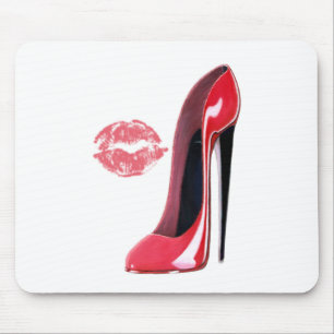 Tapis De Souris Art stylet rouge de chaussure et de baiser