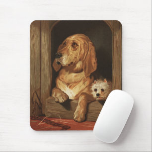 Tapis De Souris Art vintage de Bloodhound et Westie victorien