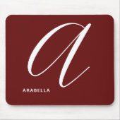 Tapis De Souris Artéfully monogrammed Script Letter A Burnt Umber (Devant)
